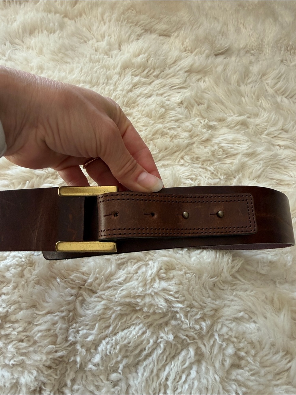 Banana Republic Dark Brown Leather Belt with Gold Buckle Size XS - Picture 4 of 5